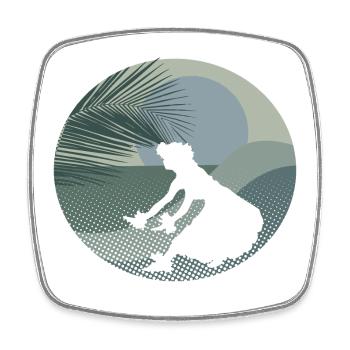 Hawaii Girl - Viereckiger Kühlschrankmagnet - Weiß - Vorne