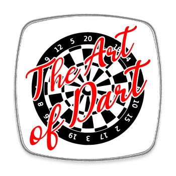 Darts Art Dart Dartboard 180 - Square fridge magnet - white - Front