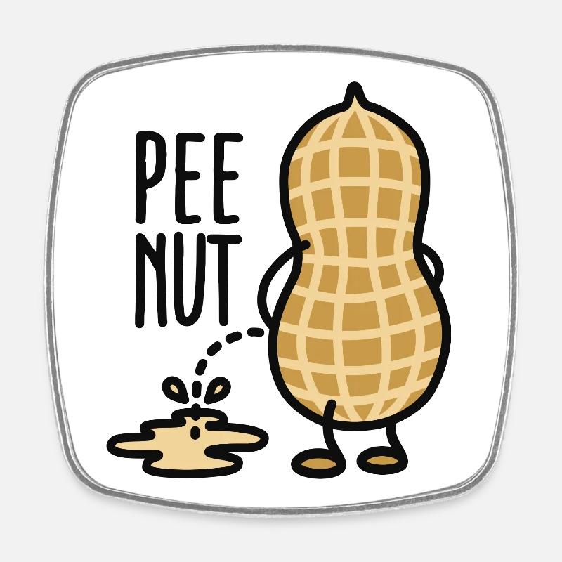 Pee-nut - Magnet carré - blanc