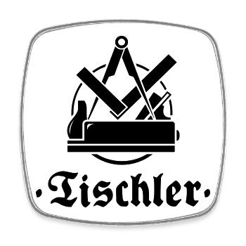 Tischler, Zunftzeichen mit alter Schrift - Viereckiger Kühlschrankmagnet - Weiß - Vorne