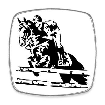 reiten springreiten - Viereckiger Kühlschrankmagnet - Weiß - Vorne