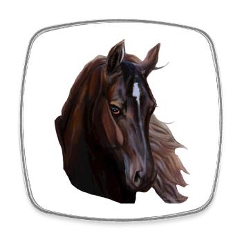 horse - Square fridge magnet - white - Front