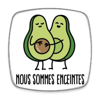 Nous sommes enceintes (avocat) - Magnet carré - blanc - Devant