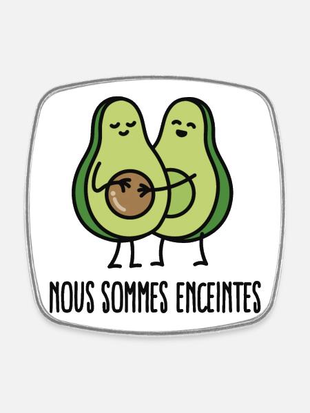 Nous sommes enceintes (avocat) - Magnet carré - blanc