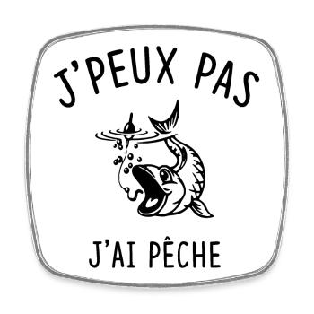 Je peux pas j'ai pêche  - Magnet carré - blanc - Devant