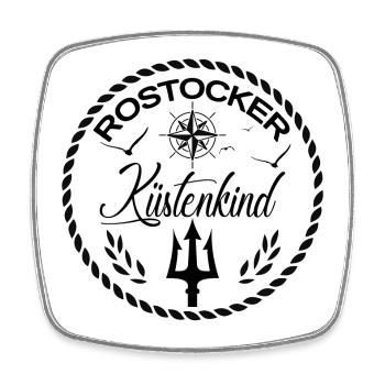 Rostocker Küstenkind - Viereckiger Kühlschrankmagnet - Weiß - Vorne