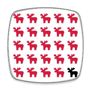 Moose Moose Pattern I Christmas - Square fridge magnet - white - Front