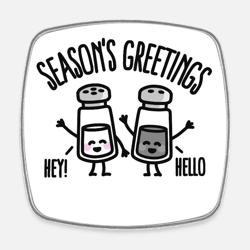 Season's greetings - Viereckiger Kühlschrankmagnet - Weiß