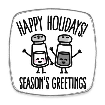 Happy holidays! Season's greetings - Viereckiger Kühlschrankmagnet - Weiß - Vorne