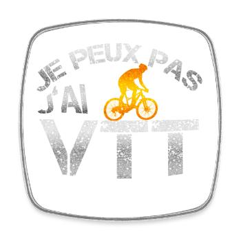 Vtt - Magnet carré - blanc - Devant