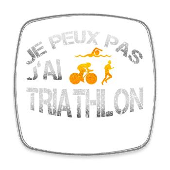 Ich hab Triathlon – Ausreden tabu - Viereckiger Kühlschrankmagnet - Weiß - Vorne