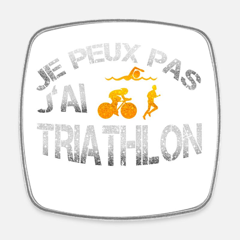 Triathlon - Magnet carré - blanc