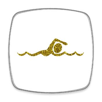 Gold Schwimmen - Viereckiger Kühlschrankmagnet - Weiß - Vorne