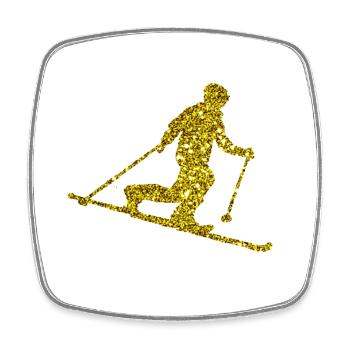 Gold Telemark - Viereckiger Kühlschrankmagnet - Weiß - Vorne