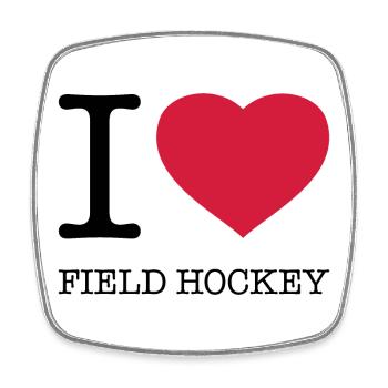 I LOVE FIELD HOCKEY Feldhockey - Square fridge magnet - white - Front
