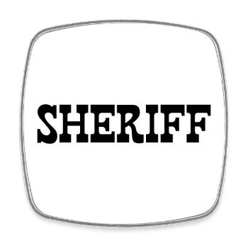 SHERIFF - Square fridge magnet - white - Front
