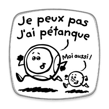 J'ai pétanque - Magnet carré - blanc - Devant