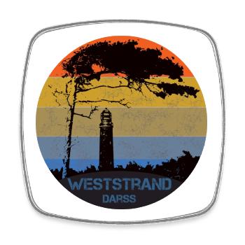 Ostsee, Darss, Weststrand - Viereckiger Kühlschrankmagnet - Weiß - Vorne