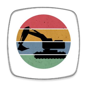 excavator - Square fridge magnet - white - Front