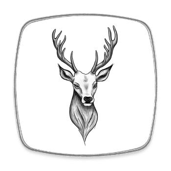 Deer Head Antler Hunter Costume - Square fridge magnet - white - Front