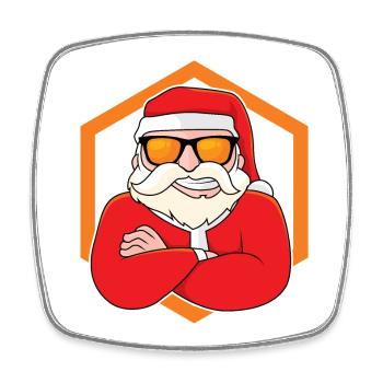 Cool Santa Claus - Square fridge magnet - white - Front