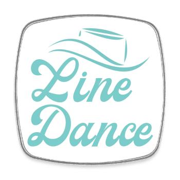 Cadeau de classe pour Line Dancer : Devise « Line Dance - Magnet carré - blanc - Devant