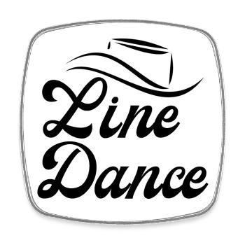 Geschenkidee für Linedancer: Motto "Line Dance" - Viereckiger Kühlschrankmagnet - Weiß - Vorne