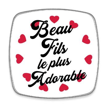 belle-fille / beau-fils / beau fils / belle fille - Magnet carré - blanc - Devant
