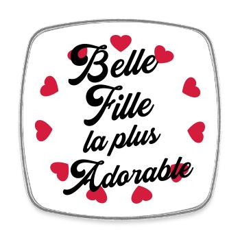 belle-fille / beau-fils / beau fils / belle fille - Magnet carré - blanc - Devant