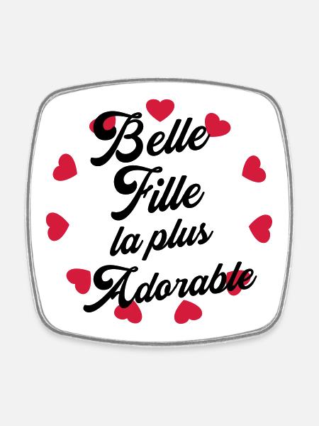 belle-fille / beau-fils / beau fils / belle fille - Magnet carré - blanc