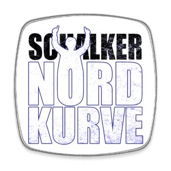 Schalker Nordkurve Schriftzug Geschenkidee - Viereckiger Kühlschrankmagnet - Weiß - Vorne