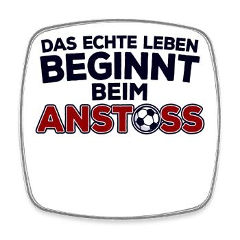 Fussball Weisheiten Anstoss Fussballspruch Sprüche - Viereckiger Kühlschrankmagnet - Weiß - Vorne