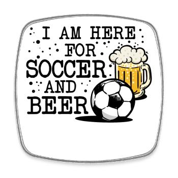 Football Bière alcool amateur de football Drôles de proverbes - Magnet carré - blanc - Devant