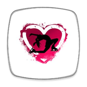 figure skating - Square fridge magnet - white - Front
