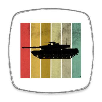 Panzer - Viereckiger Kühlschrankmagnet - Weiß - Vorne