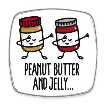 Dabbing dab peanut butter and jelly jar - Viereckiger Kühlschrankmagnet - Weiß - Vorne