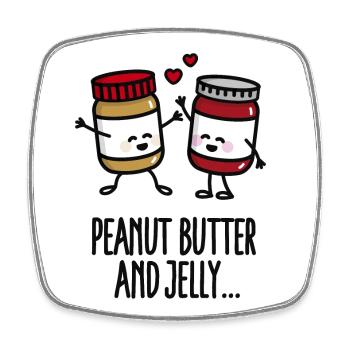 Peanut butter and jelly - Viereckiger Kühlschrankmagnet - Weiß - Vorne
