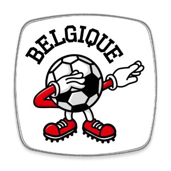 Belgique Belgium dab dabbing soccer football - Magnet carré - blanc - Devant