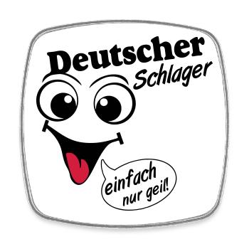 Schlager Party , Schlager Musik , einfach nur geil - Viereckiger Kühlschrankmagnet - Weiß - Vorne