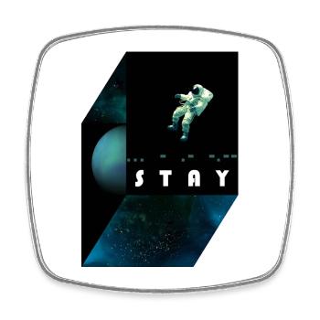 stay / morse code - Viereckiger Kühlschrankmagnet - Weiß - Vorne