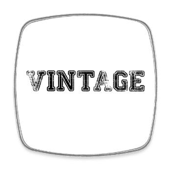 VINTAGE Rétro - Magnet carré - blanc - Devant