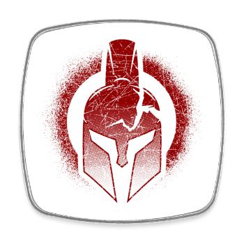 roter Helm Krieger Schlacht Gamer Film Krieg rot - Viereckiger Kühlschrankmagnet - Weiß - Vorne