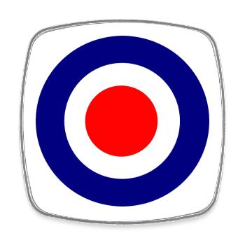Mod Target Bullseye - Square fridge magnet - white - Front