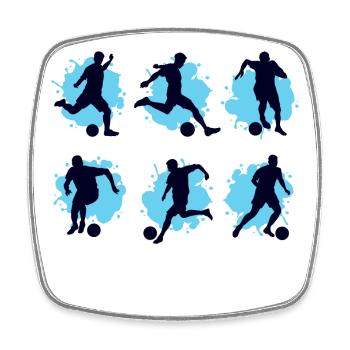 Footballeur footballeur joueur de football coup franc - Magnet carré - blanc - Devant