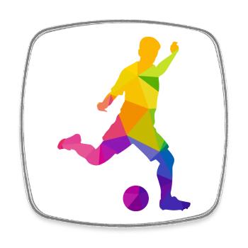 Footballeur footballeur joueur de football fan de football - Magnet carré - blanc - Devant