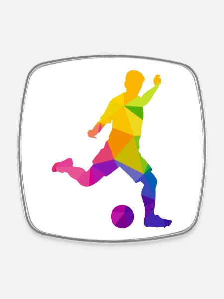 Soccer footballer soccer player soccer fan - Square fridge magnet - white