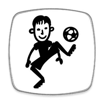 Joueur de football kicker football jeu drôle - Magnet carré - blanc - Devant