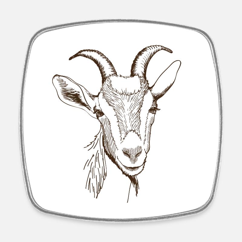 Goat - Square fridge magnet - white