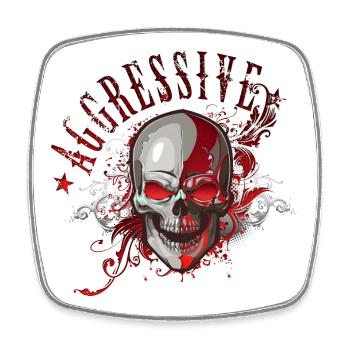 Totenkopf Skull - Viereckiger Kühlschrankmagnet - Weiß - Vorne