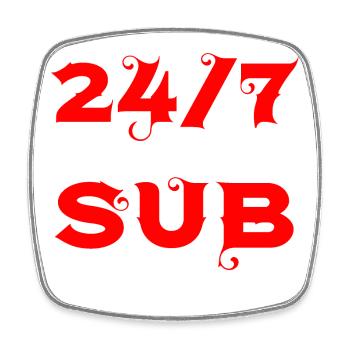 24/7 Sub - Square fridge magnet - white - Front